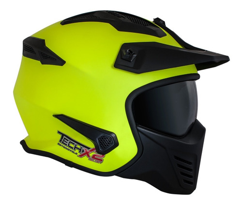 Casco Tech X-2 Cafe Racer Certificado Dot Modular Con Visera