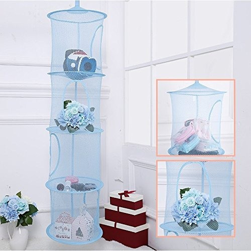 Pomeat Hanging Mesh Space Saver Bags Organizer 4 Compartment