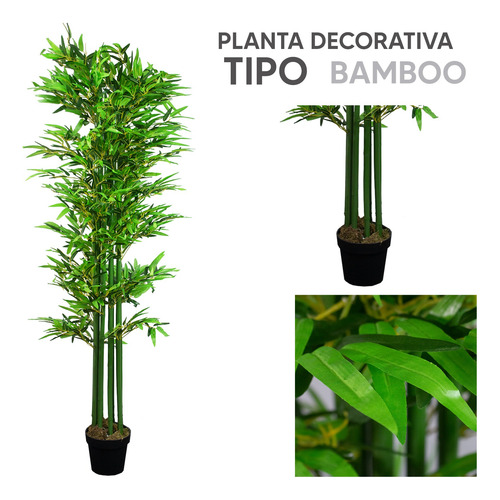 Kit 2 Plantas Artificiales Tipo Bamboo 180cm Recepcion
