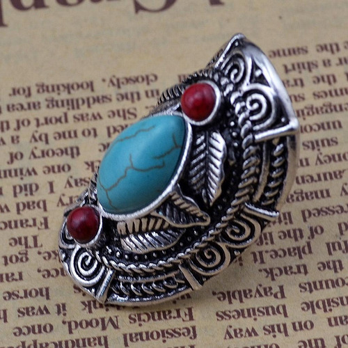 Con Turquesa Color Plata Antigua Vintage
