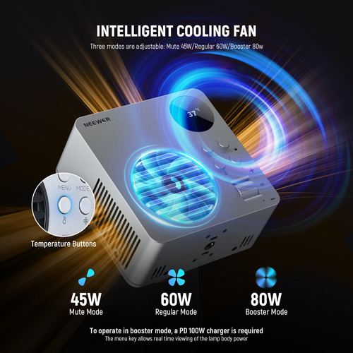 Neewer Hb80c Rgb Luz Vídeo Led 80w Mini Rgb Cob Luz