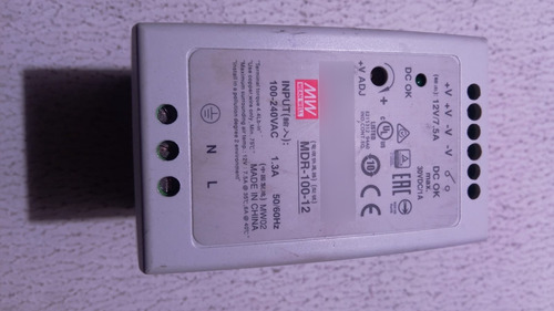 Fuente Conmutada Din90 W, 12v Cc-7.5a, Mdr-100-12 Mean Well