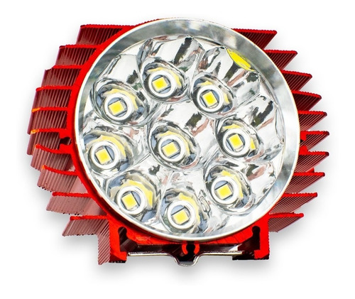 Faro 9 Led Redondo 12w Luz Fija Slim