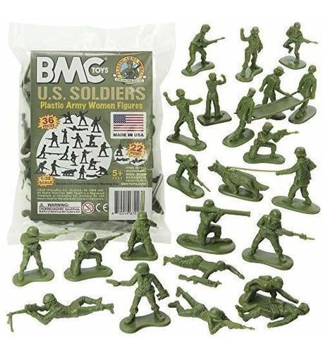 Bmc Plastic Army Mujer Soldado 36 Piezas Od Verde Mujer