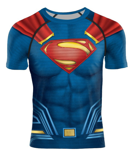 Camiseta De Compresión Para Hombre Superman Impreso 3d Camis