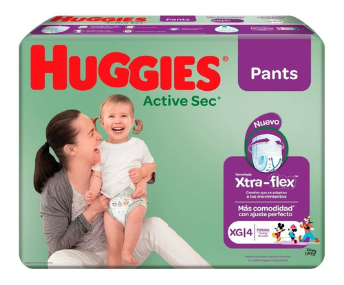 Huggies Activ Sec Pants Xg 24