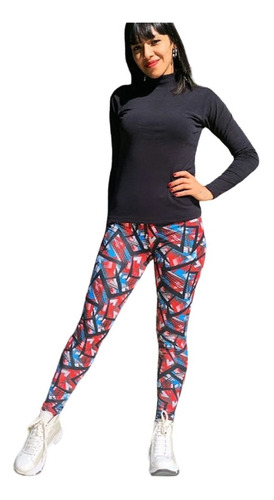 Imagen 3 de 9 de Calza Térmica Sublimada Mujer Estampada Chuping