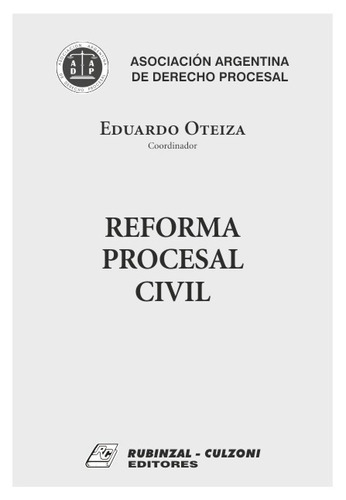 Reforma Procesal Civil, De Oteiza, Eduardo. Editorial Rubinzal En Español