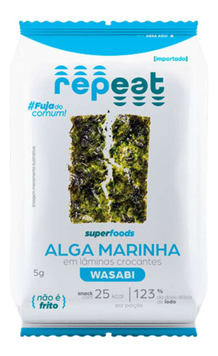 Kit 5 Repeat Snacks Algas Marinhas Com Wasabi Nori 5gramas