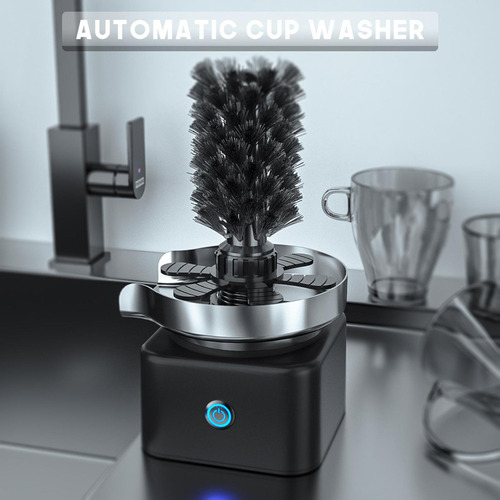 Enjuagadora Automática De Vasos De Vidrio Con Cepillo Negro