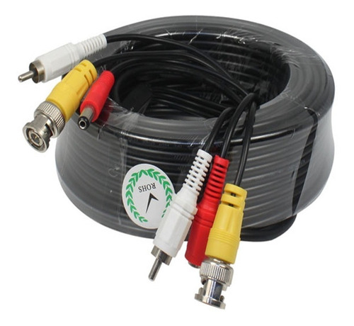 Cable Cctv Bnc + Power + Audio Camaras Seguridad 18 Mts Dvr 