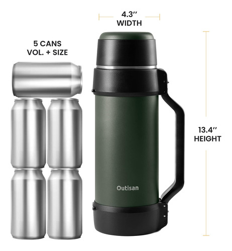 Termo Aislado Café De Acero Inoxidable De 64 Oz, Botel...