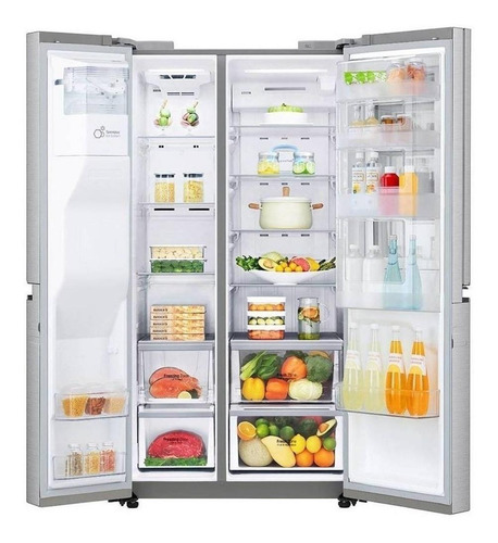 Heladera con freezer inverter LG LS74SXSX color stainless steel con capacidad de 690L 220V