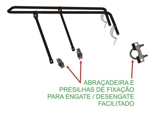 Imagem 4 de 7 de Bagageiro Flex Kalf Aro De 26 Á 29 Articulado Freio A Disco