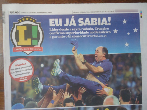 Cruzeiro Campeão Brasileiro 2014 Jornal Lance
