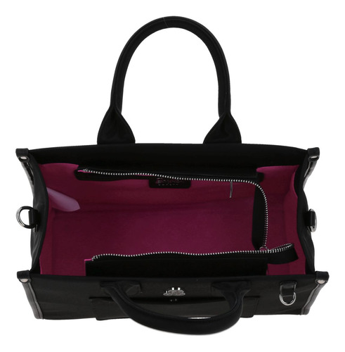 Bolso Tipo Satchel Barbie Gorétt Con Colgante Gia P25 Negro Floreado Níquel Negro