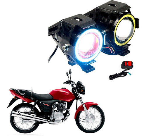 Kit Farol De Milha Angel Eye U7 150 Titan Ks 2010 2011 2012