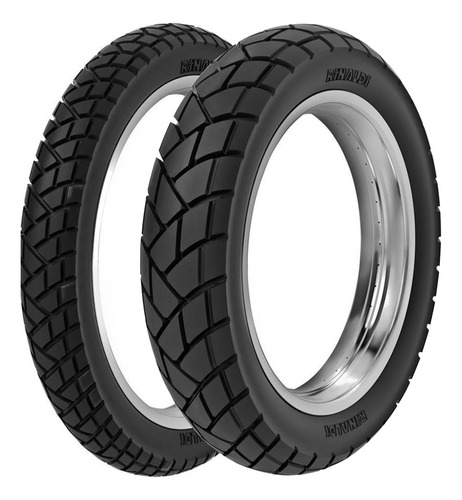 Par Pneu Bros 150 125 110/90-17 + 90/90-19 R34 Rinaldi Novo