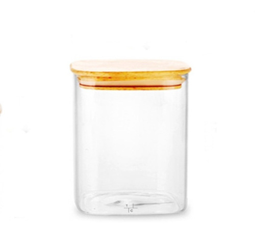 Frasco De Vidrio Con Tapa De Bambú 1000ml