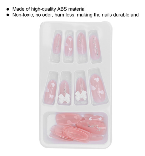 24 Pcs Kit De Uñas Falsas Extraíbles De Las Uñas Falsas