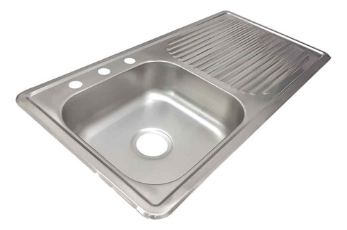 Tarja Empotrar Acero Inoxidable Escurridor Derecho 100x50cm Color Plateado