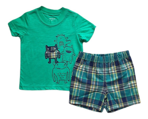 Conjunto 2 Piezas Carters Niño Color Verde Aqua #969