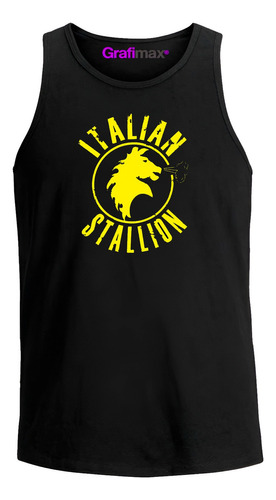 Polera Musculosa Sudadera Sin Mangas Italian Stallion Logo