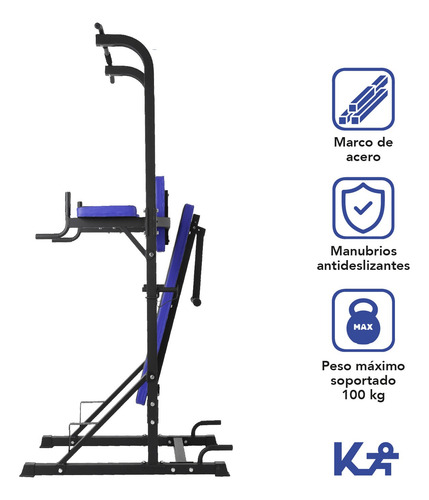 Torre Multifuncional Abdominales Fondos Banco Entrenamiento