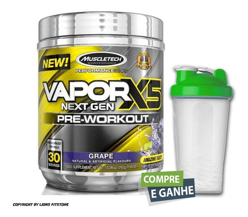 Pré Treino Nano Vapor X5 - Muscletech + Coqueteleira