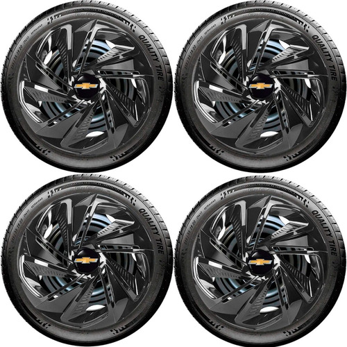 Jogo 4 Calotas Aro 13 Nitro Black Gm Celta Corsa Classic