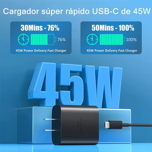 Cargador Tipo C De 45w Para Samsung S23 S24 Ultra 2 Piezas