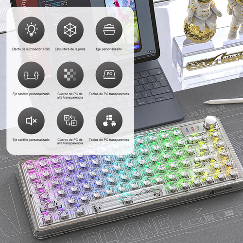 Teclado Mecánico Attack Shark K75 Rgb Qwerty Usb-c