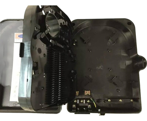 Kit C/2 Unidades Cto Caixa De Atendimento Fibra Óptica Ftth 24 Portas Preta Nf@