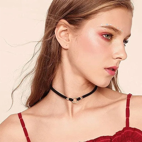 Collar Gargantilla Accesorios Mujer Negro Encaje Gotico 22pz