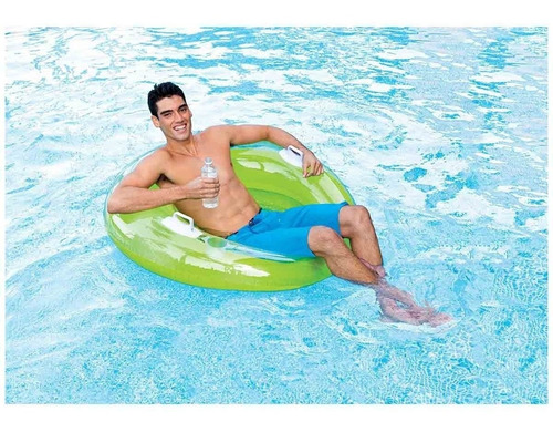 Colchon Asiento Inflable Para Alberca 58883 Intex Verde Verde