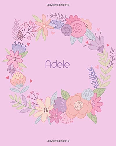 Adele Personalized 110 Lined Pages 8x10 Cute Pink Blossom De