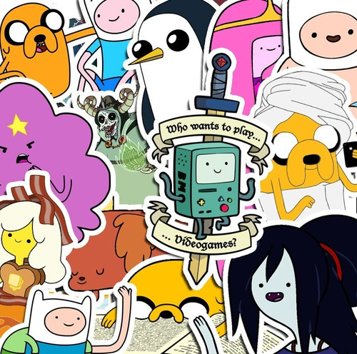 30 Calcomanías Hora De Aventura Stickers Etiqueta Jake Finn