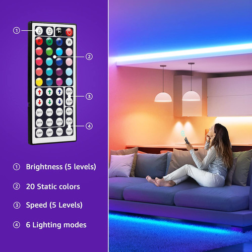 Tira De Luces D 32 Tiras Rgb 5050 D De 8 Pies Control R...