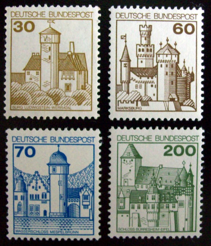 Alemania, Lote Mi. 914-17-18-20 Castillos 1977 Mint L4608