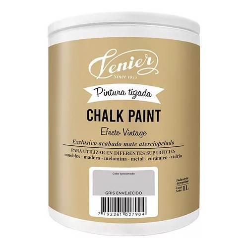 Chalk Pintura Tiza Al Agua Mate Envejecido 1 Lt Venier 