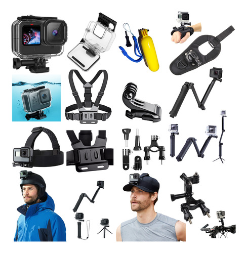 Kit Estanque Sup Guidao Peito Gopro Hero 11 Black Tripe Mão