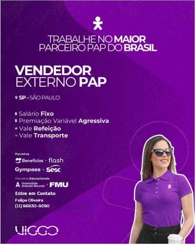 Vagas De Vendedor/a. Chama No Zap 11968309290