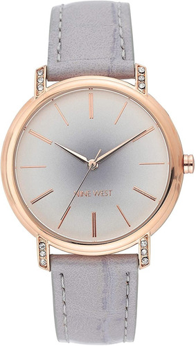 Nine West | Reloj Mujer 38 Mm | Nw/2442rgli | Original Color de la correa Lila Color del bisel Rosa dorado Color del fondo Gris