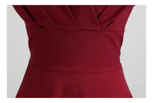 25, Vestido De Color Liso Con Cintura Retro De Moda Para