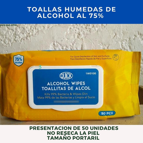 Imagen 1 de 3 de Toallas Húmedas Al 75%