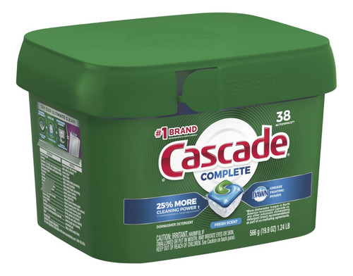 Capsulas Jabon Para Lavavajillas Cascade Complete 38 Pz