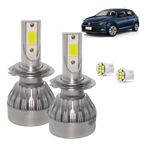 Kit Lâmpada Super Led Novo Polo 2020 2021 2022 Farol Baixo