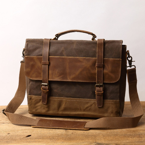 Bolso De Hombro De Cuero Genuino De Los Hombres Bolso De