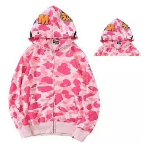 2022sudaderas Bape Sudadera Bape Shark Negro Rosa Bape Shark