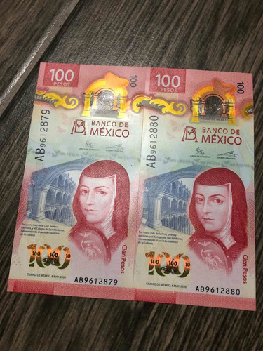Billete 100 Pesos Serie Ab, Año 2020
